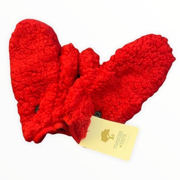 NWT Nordstrom Tucker Tate Plush Flip Top Red Tomato Mittens Kids Age 7-16 Gloves - Picture 4 of 10
